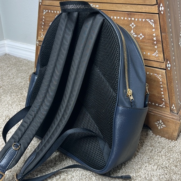 Coach Court Pebbled Leather Backpack With Ruching - Picture 9 of 11